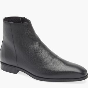 BOSS Men's Black Leather Ankle Boots